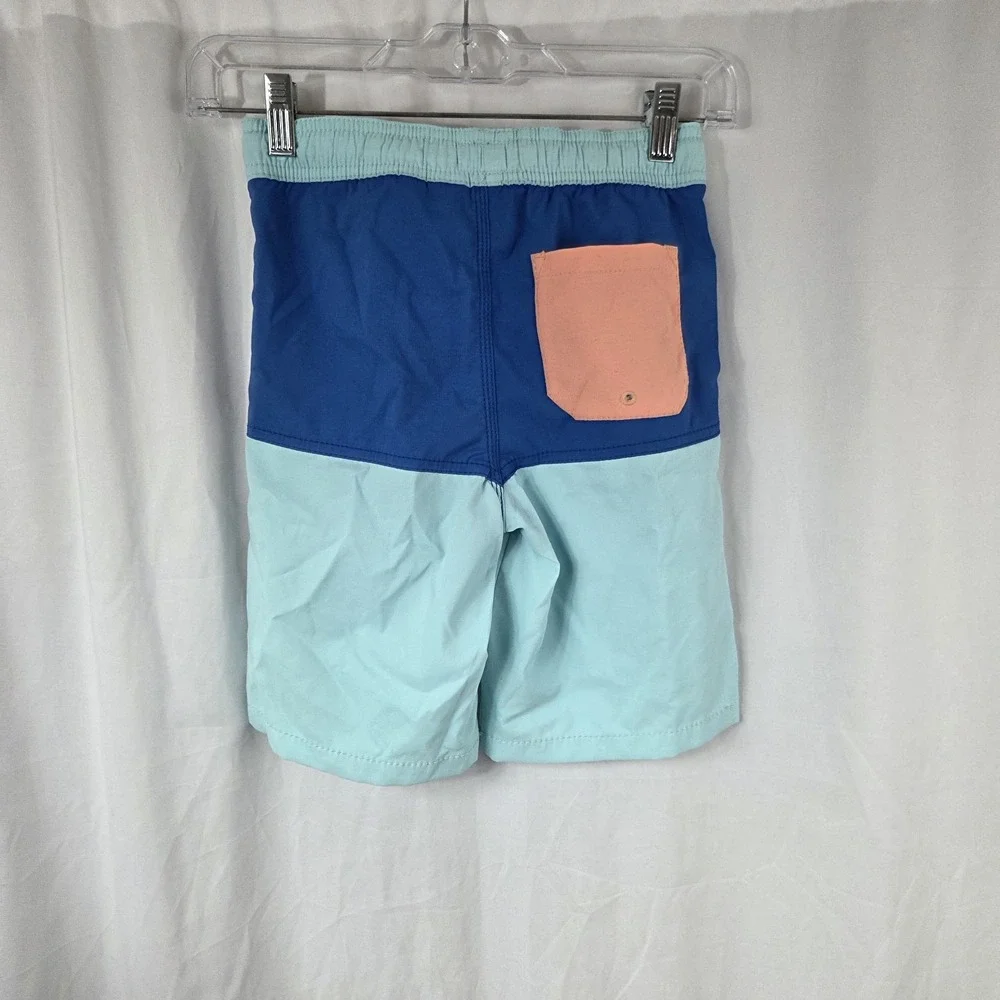 Oshkosh bgosh Boys Size 8 Drawstring Colorblock Swim Trunks Blue